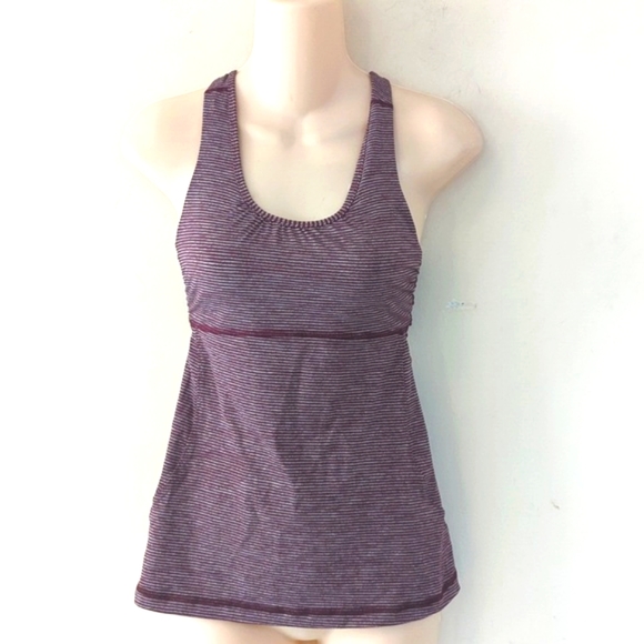 Lululemon Turbo Tank Tonka Stripe Bordeaux Drama - Picture 7 of 16